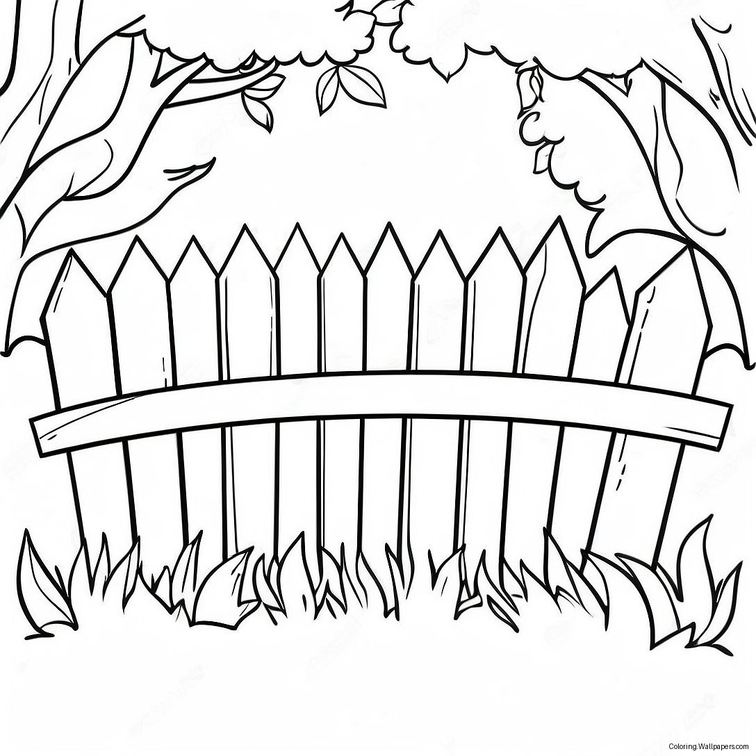 Simple Wooden Fence Coloring Page 54485