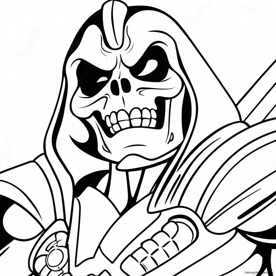 Skeletor Med Truende Smil Malebog 30729