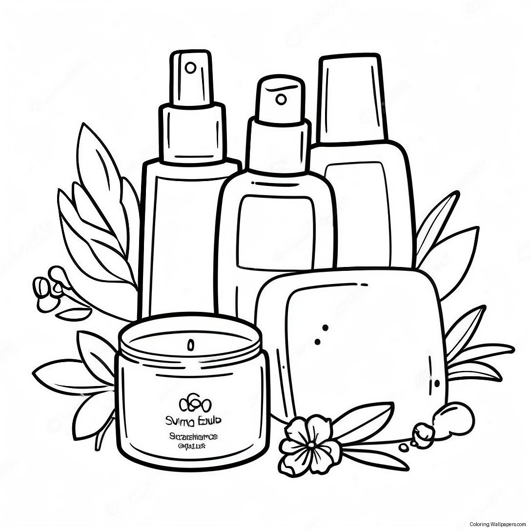 Skincare Products Coloring Page 2042