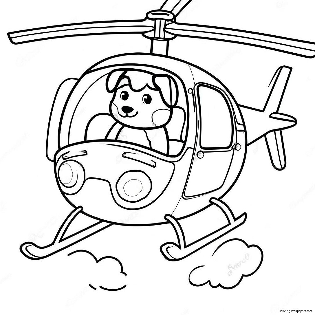 Skye Flying High In Helicopter Coloring Page 54679