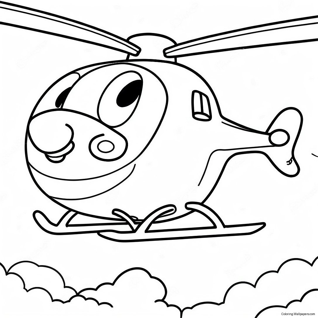 Skye Flying High In Helicopter Coloring Page 54680