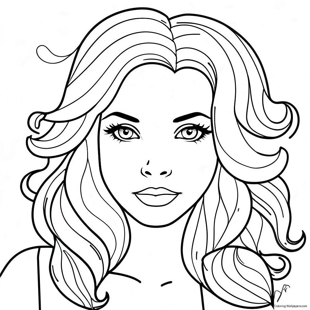 Skyler With Colorful Hair Coloring Page 17058