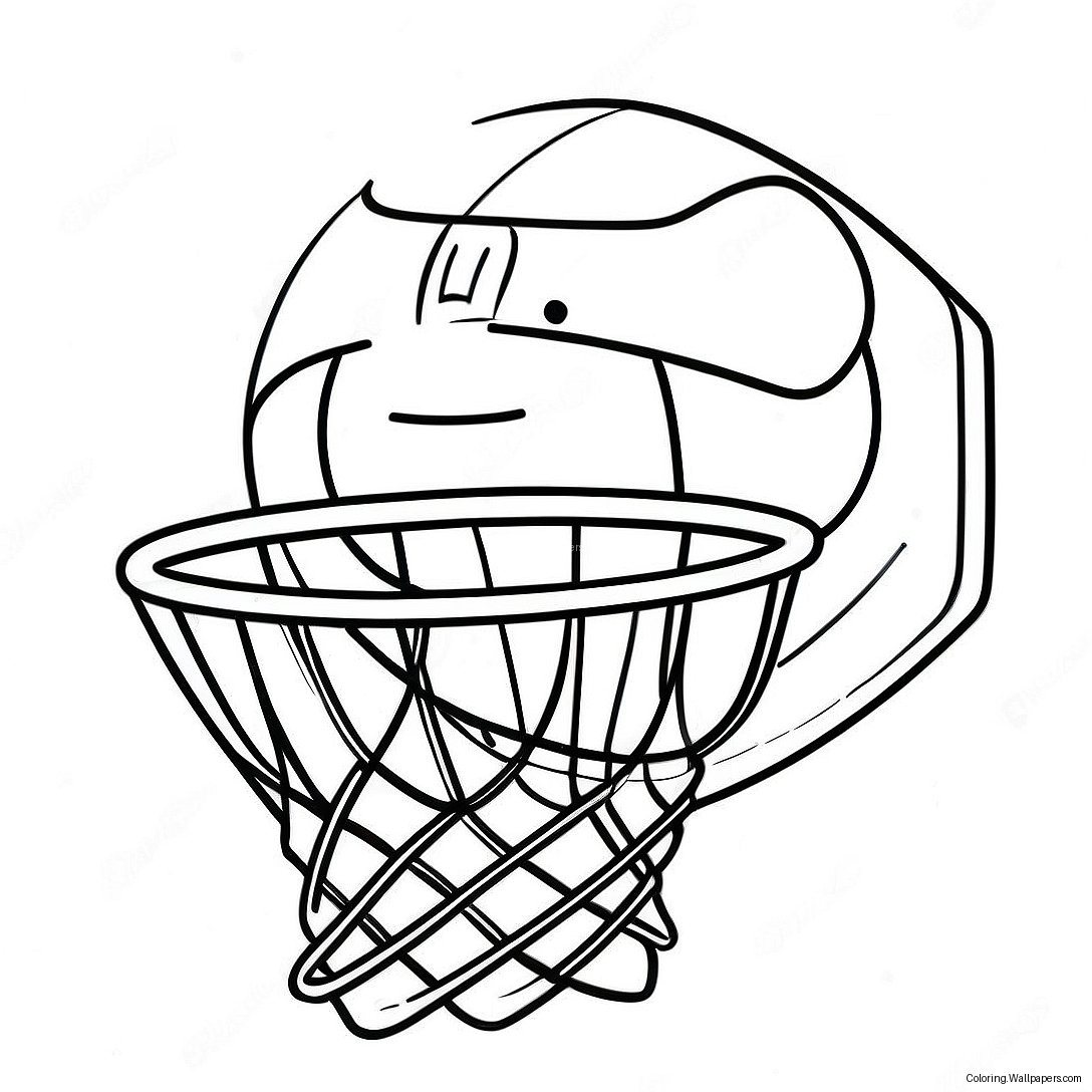 Slam Dunk Basketball Hoop Coloring Page 18327