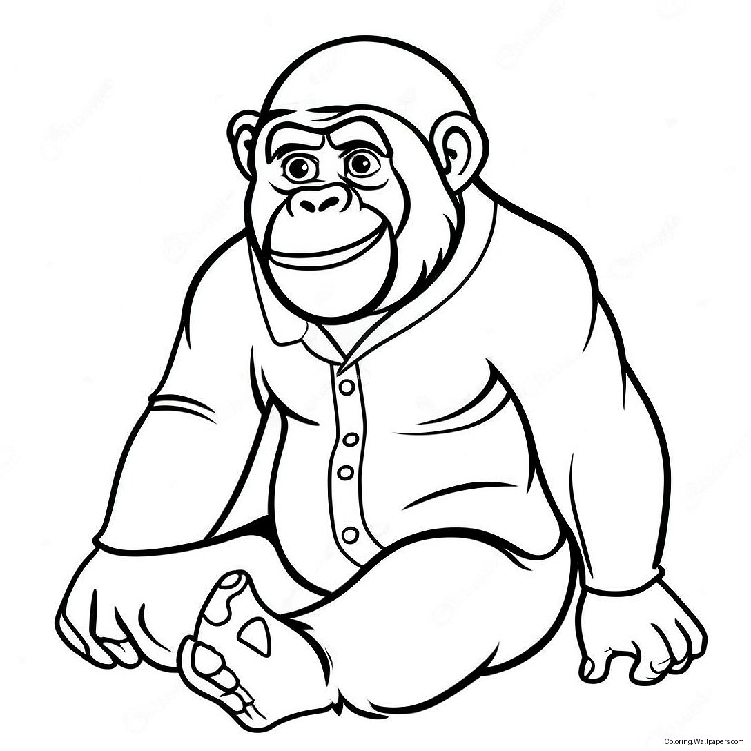 Sleepy Gorilla In Pajamas Coloring Page 51222