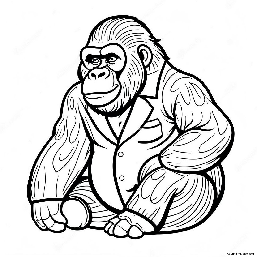 Schläfriger Gorilla In Pyjamas Ausmalbild 51224