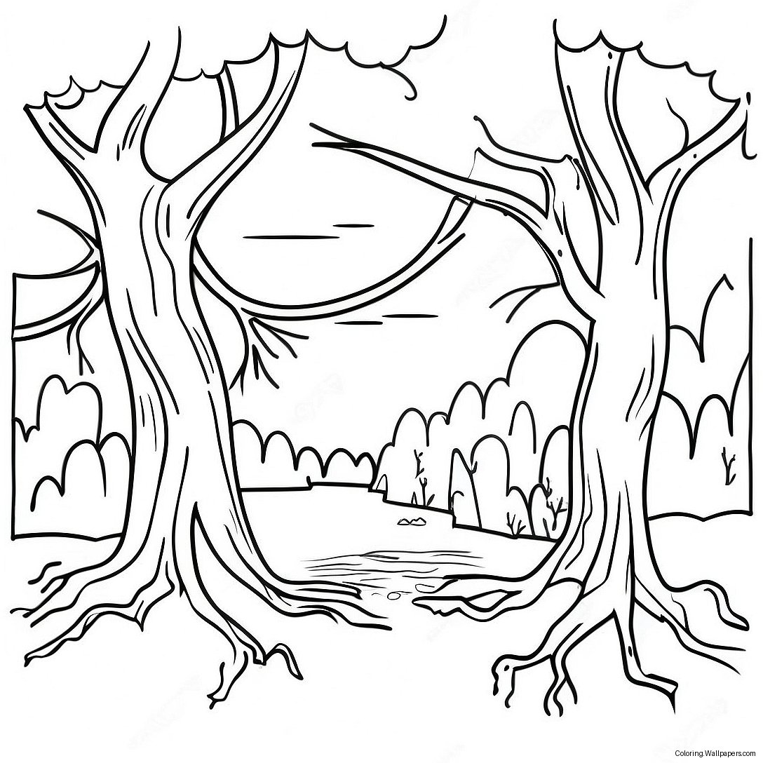 Sleepy Hollow Scenery Coloring Page 33893