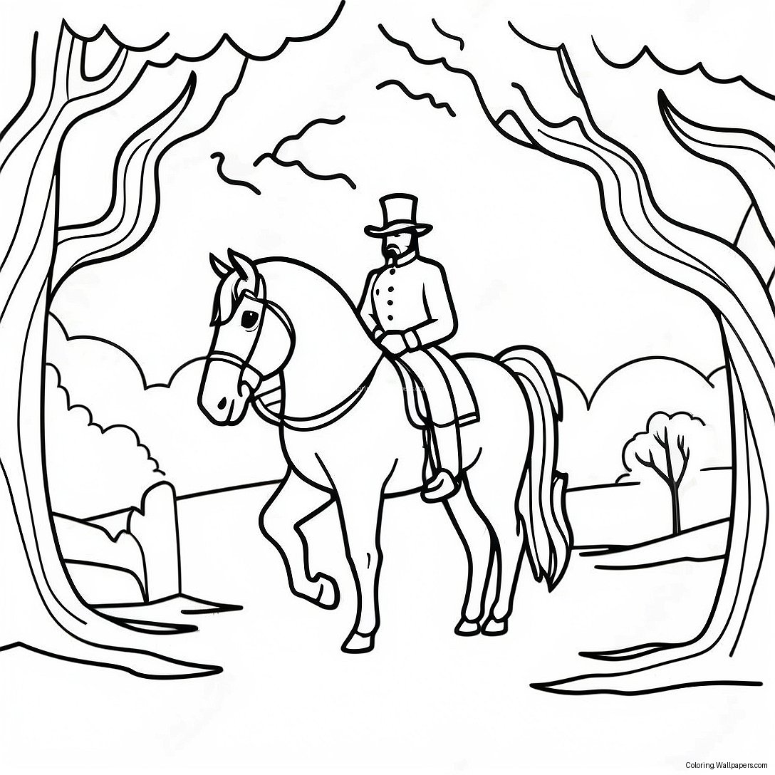 Sleepy Hollow Scenery Coloring Page 33894