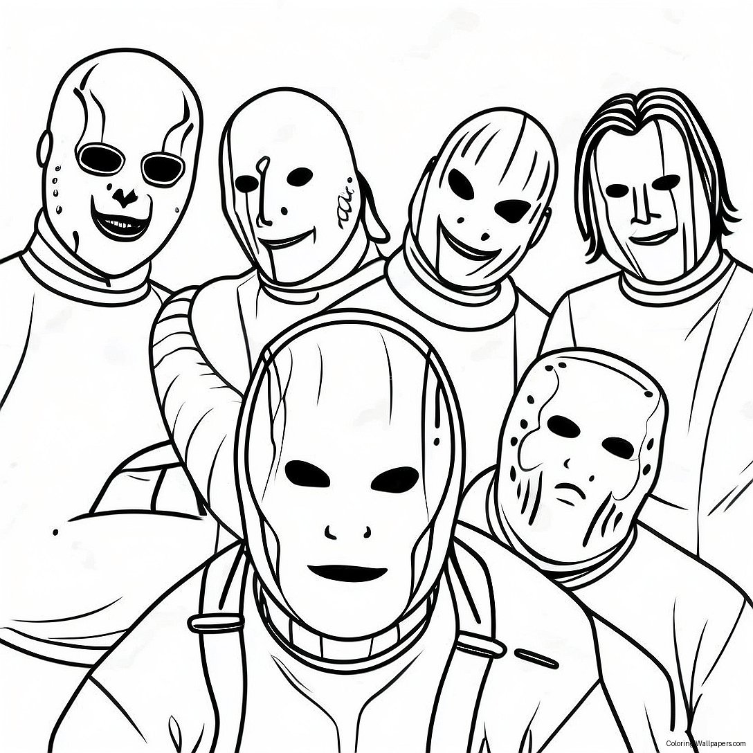 Página Para Colorir Dos Membros Da Banda Slipknot 17235