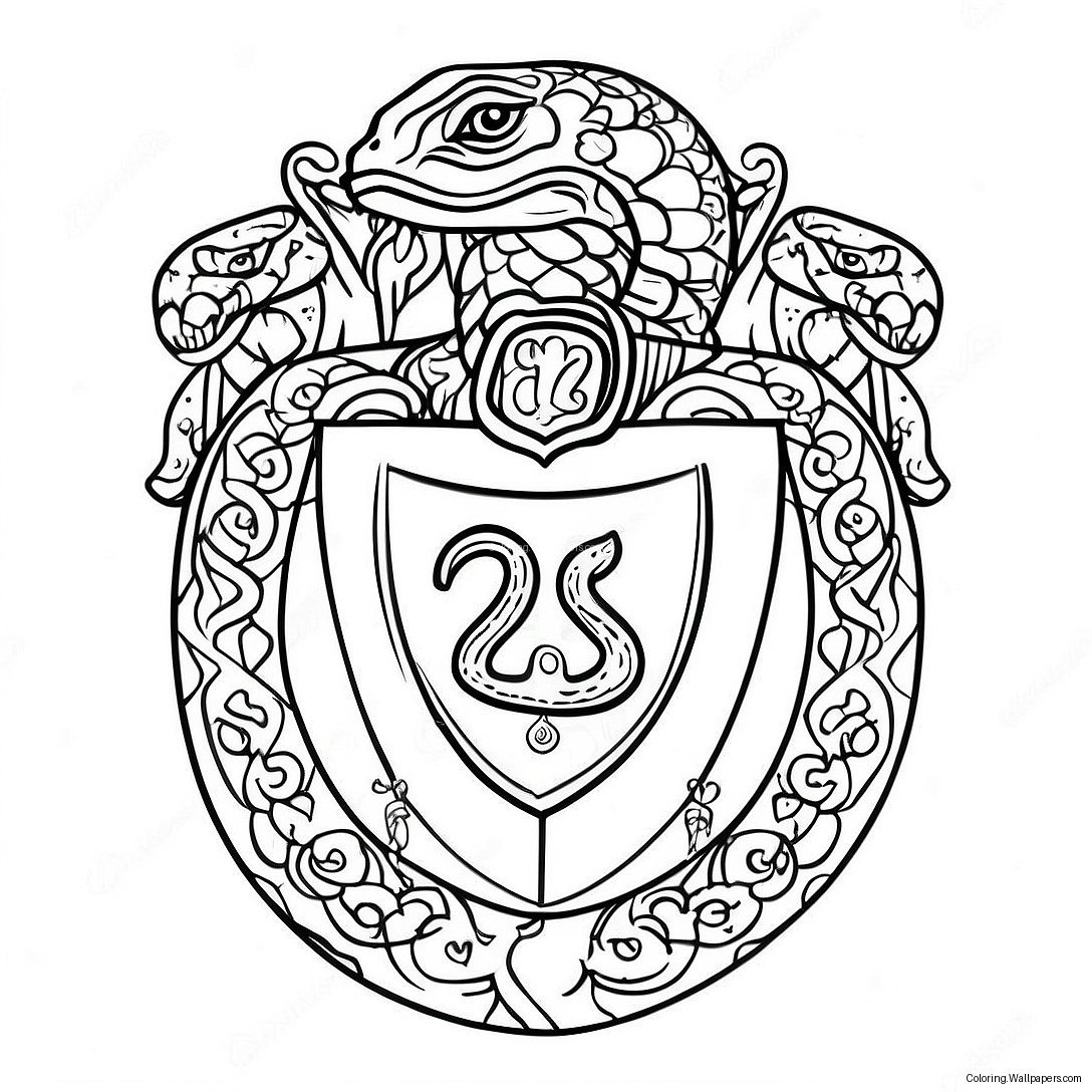 Slytherin-Käärme-Embleemi Värityssivu 12605