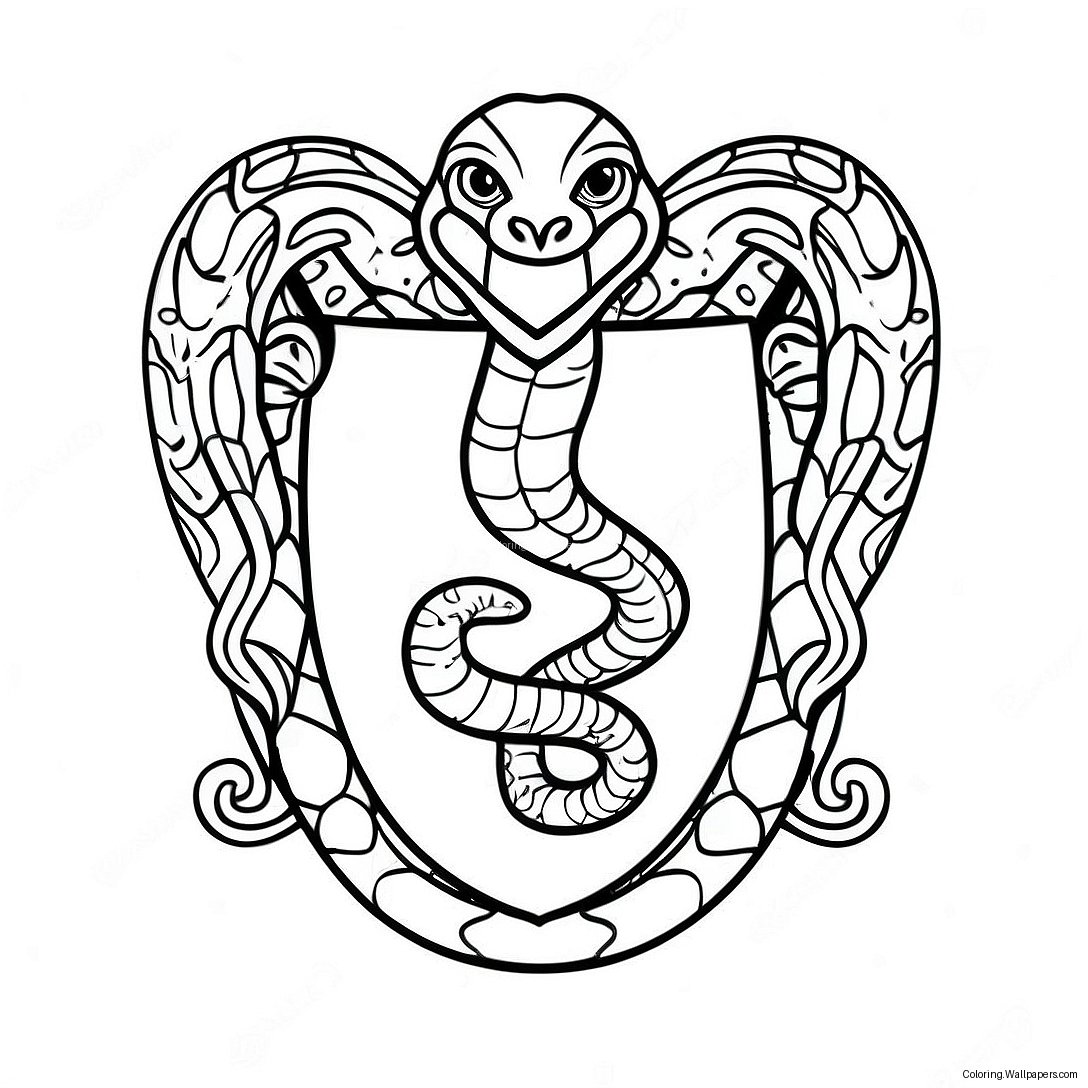 Slytherin Snake Emblem Coloring Page 12607