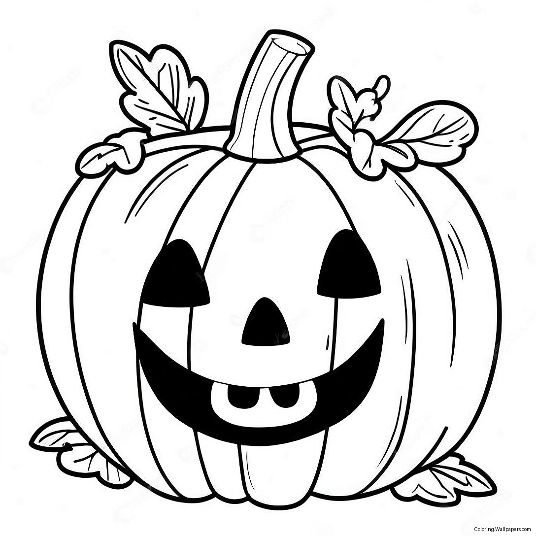 Página Para Colorear De Jack O Lantern Sonriendo 8143