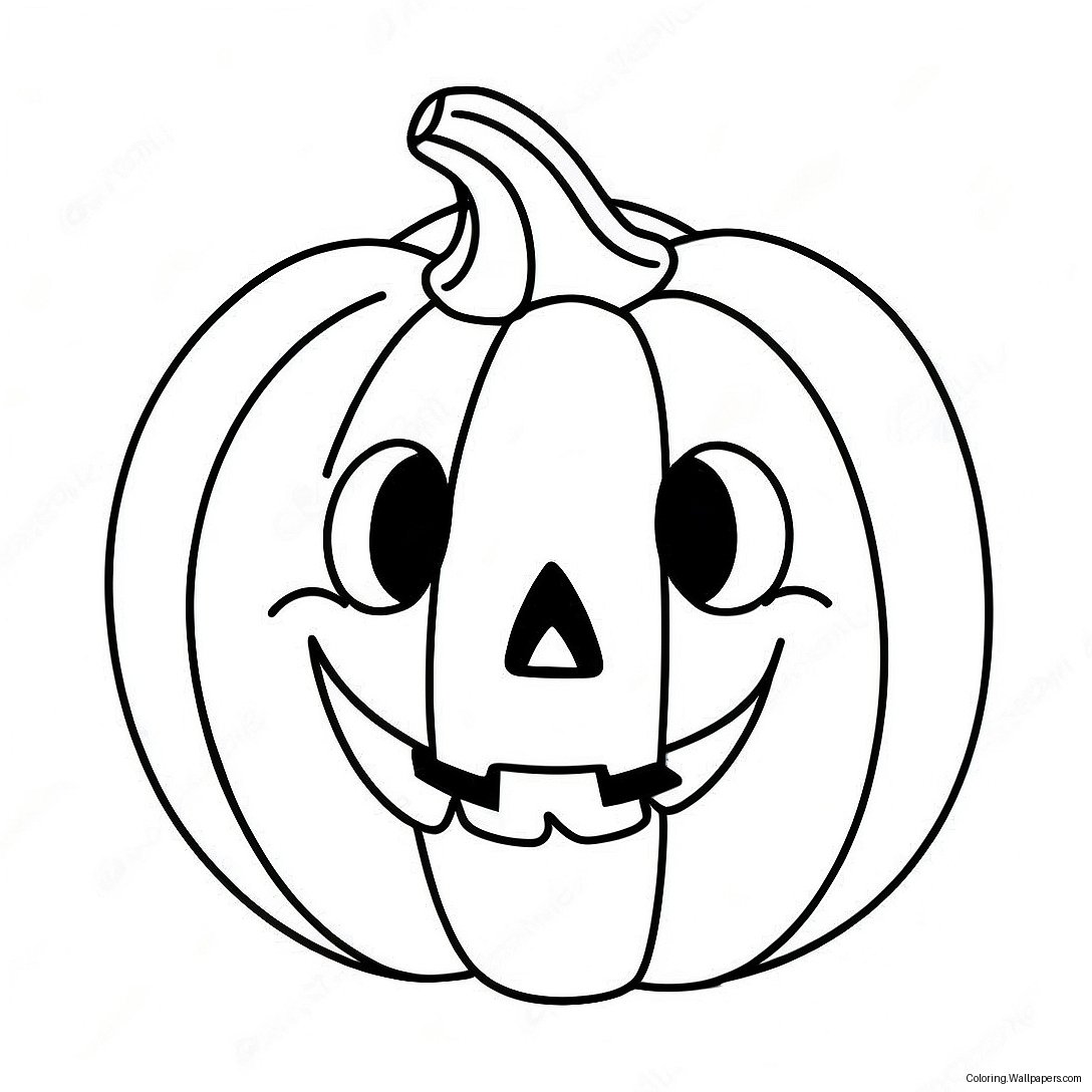 Smiling Jack O Lantern Coloring Page 8144