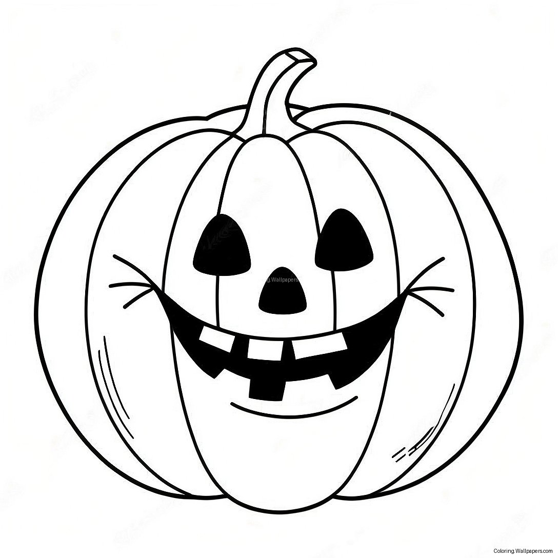 Página Para Colorear De Jack O'lantern Sonriente 15384