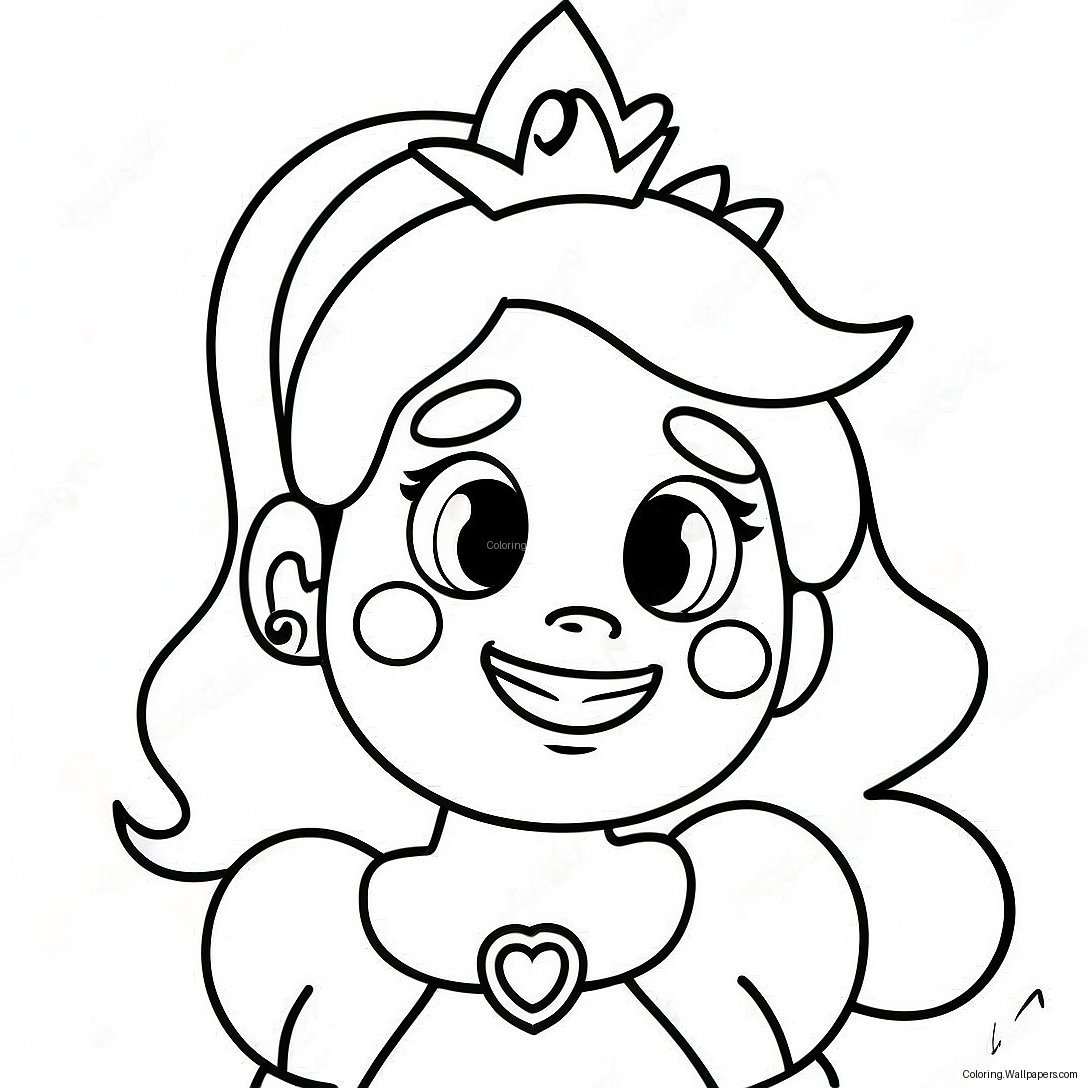 Smilende Prinsesse Peach Ansigt Malebog 24733