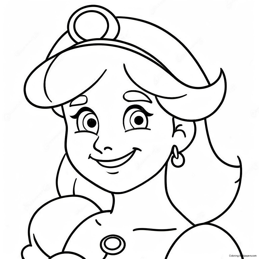 Página Para Colorir Do Rosto Da Princesa Peach Sorridente 24734