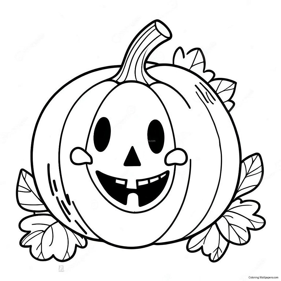 Smiling Pumpkin Coloring Page 46139