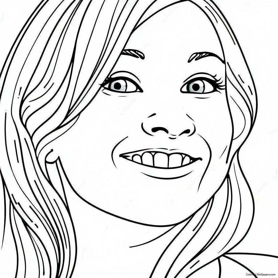 Smiling Realistic Face Coloring Page 48968