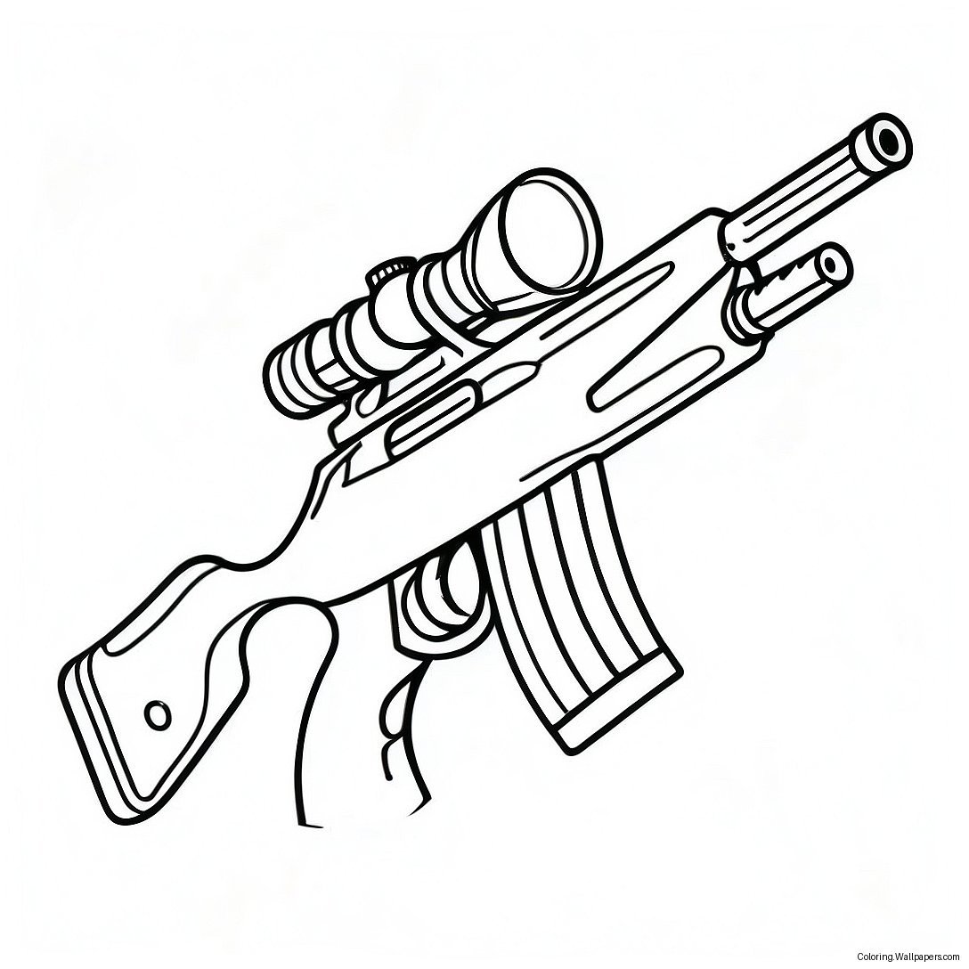 Sniper Gun Coloring Page 23395