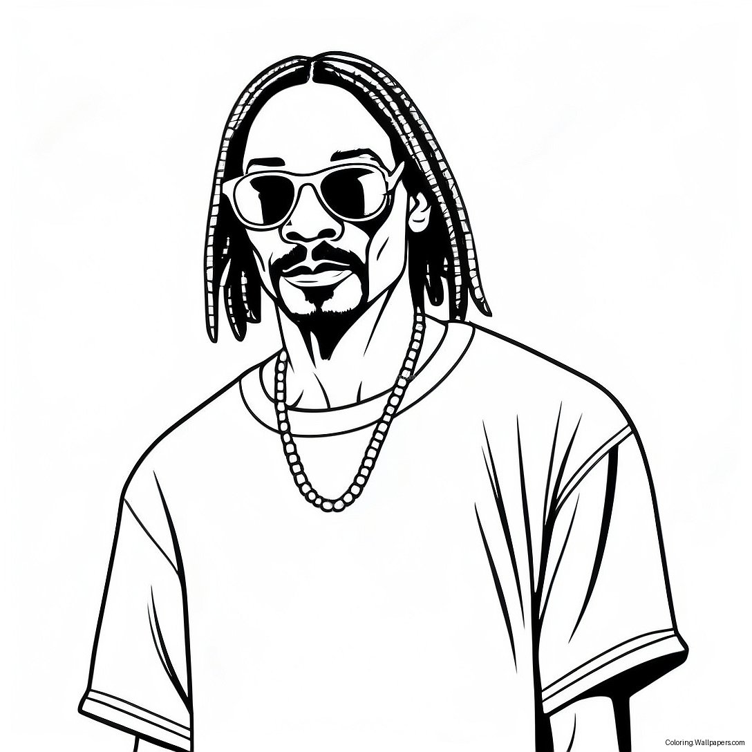 Snoop Dogg With Cool Sunglasses Coloring Page 15447