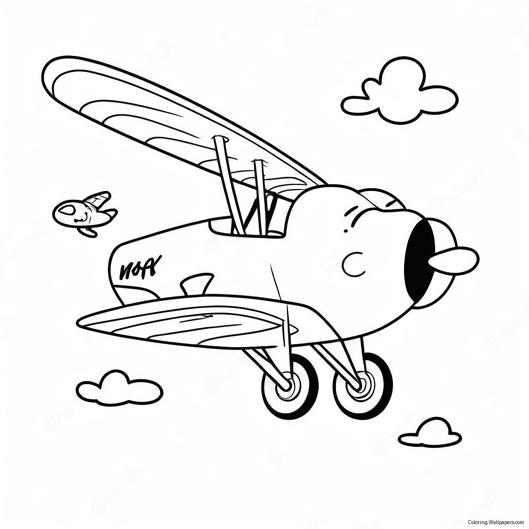 Snoopy Flyger Sitt Röda Plan Målarbild 15061