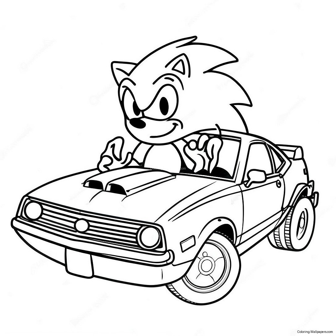 Sonic Car Coloring Page 27871