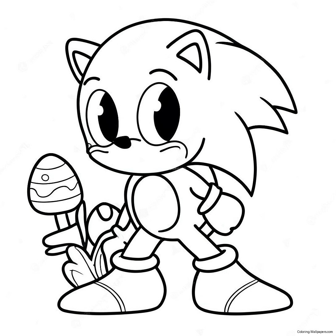 Page À Colorier Sonic De Pâques 42248