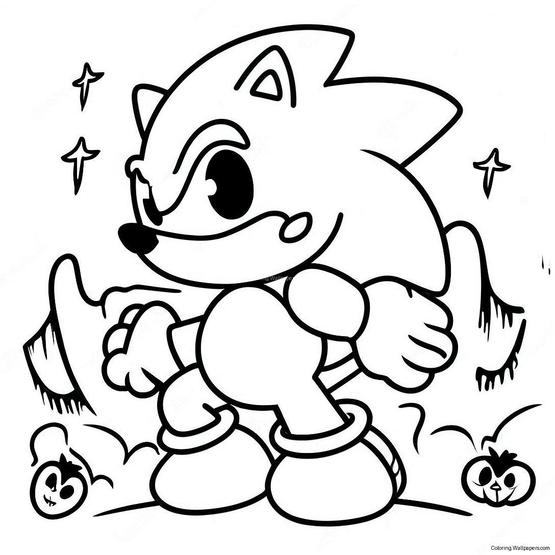 Sonic Halloween Coloring Page 8900