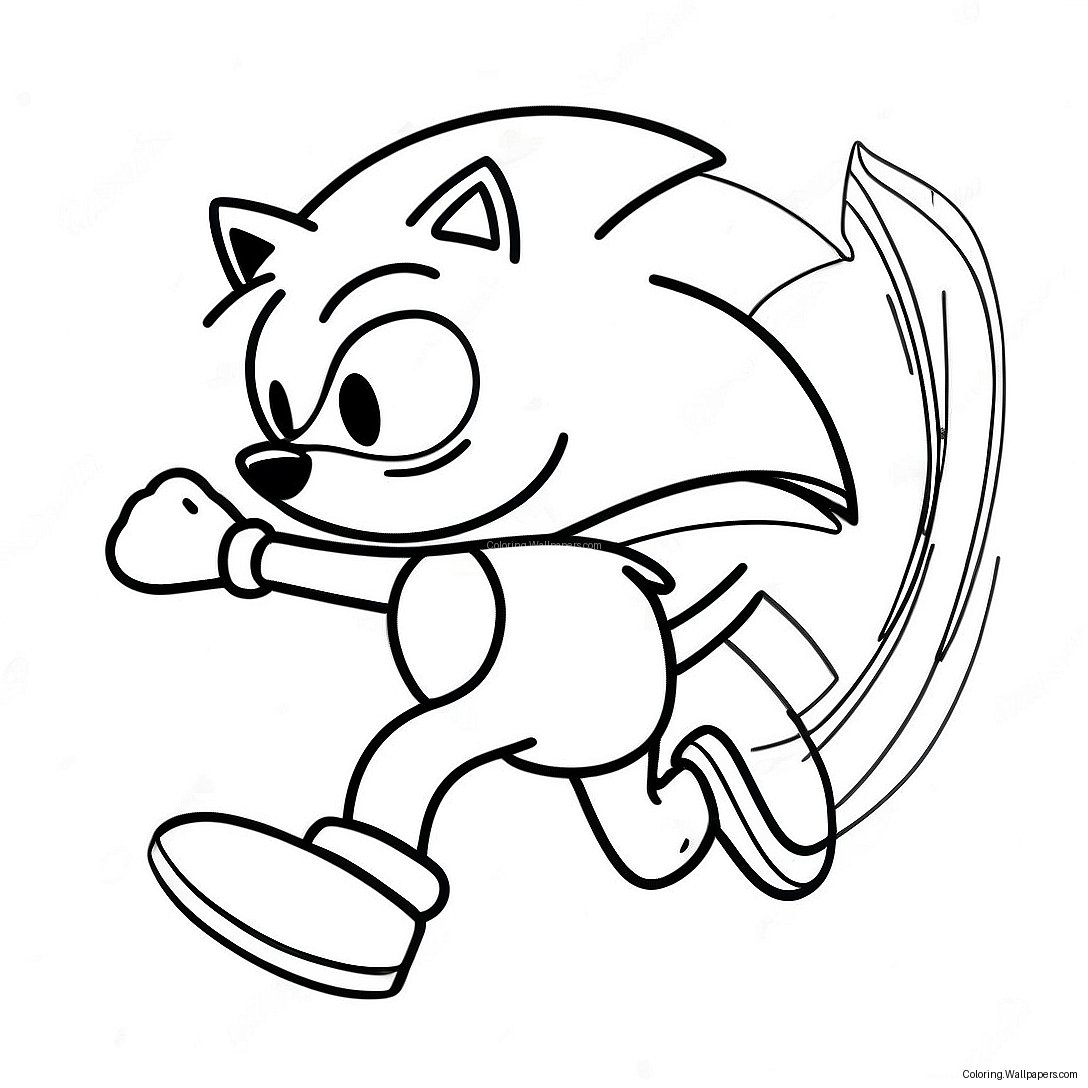 Sonic Running Fast Coloring Page 37078