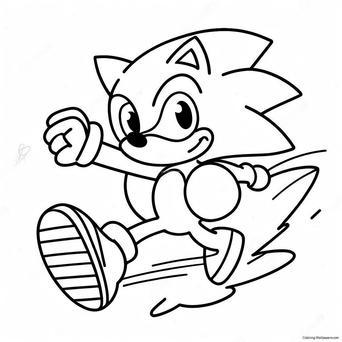 Sonic Running Fast Coloring Page 37080