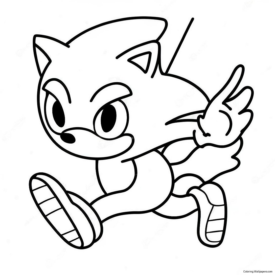 Sonic Hızla Koşuyor Boyama Sayfası 57378