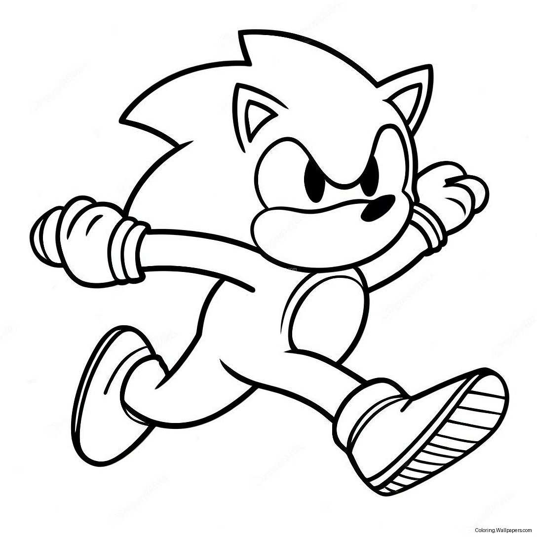 Sonic The Hedgehog Hızla Koşuyor Boyama Sayfası 28141