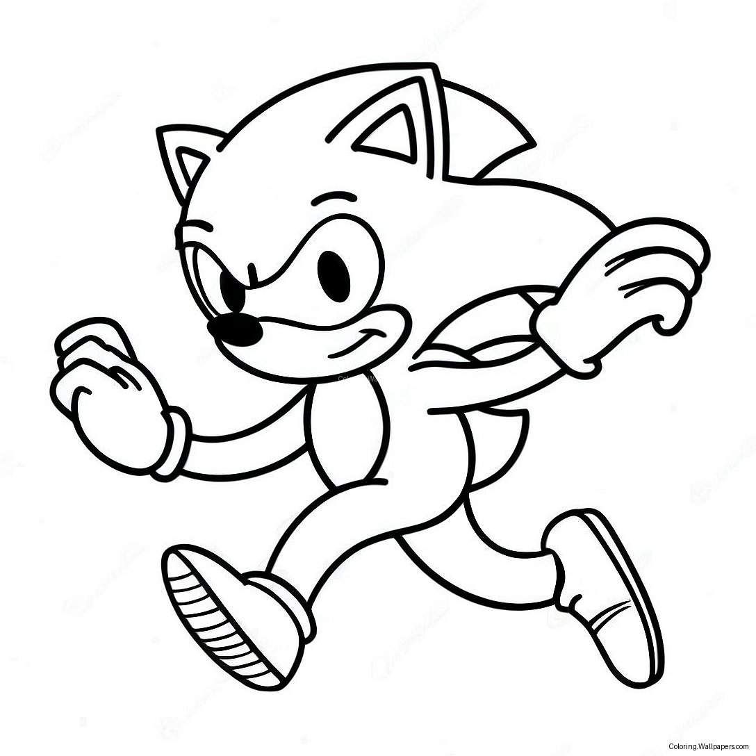 Sonic The Hedgehog Hızla Koşuyor Boyama Sayfası 28143