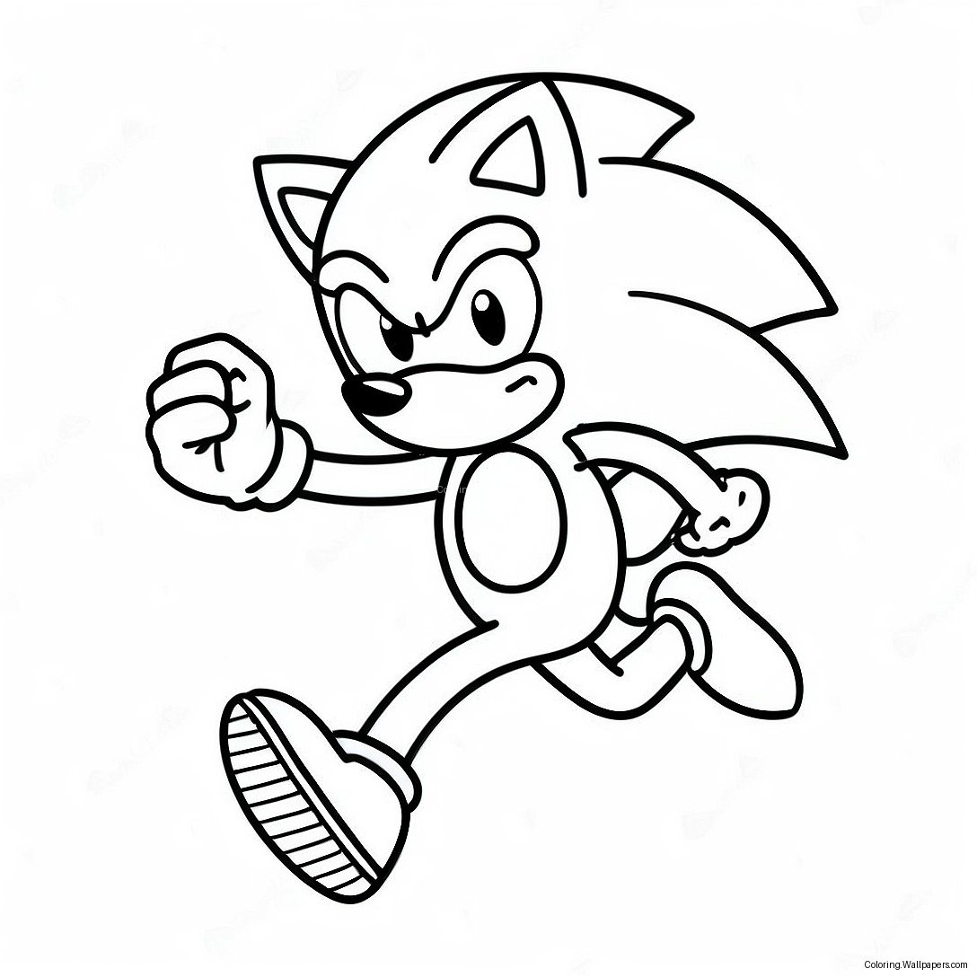 Sonic The Hedgehog Running Fast Coloring Page 31459