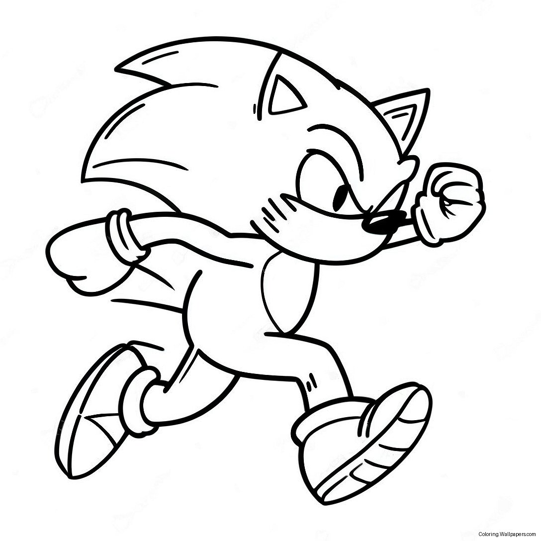 Sonic The Hedgehog Running Fast Coloring Page 56554