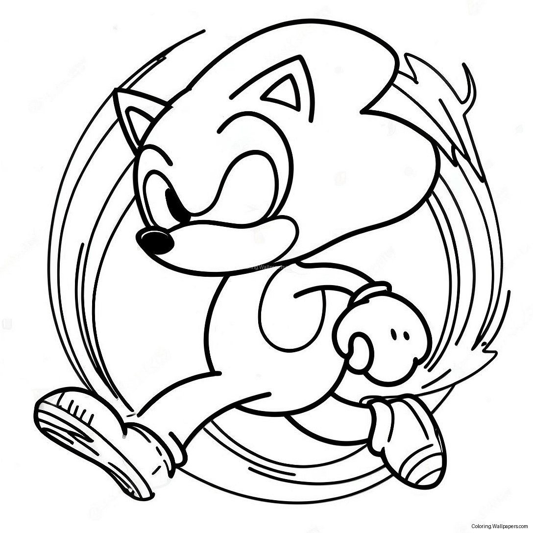 Página Para Colorir Do Sonic The Hedgehog Correndo Rápido 56555