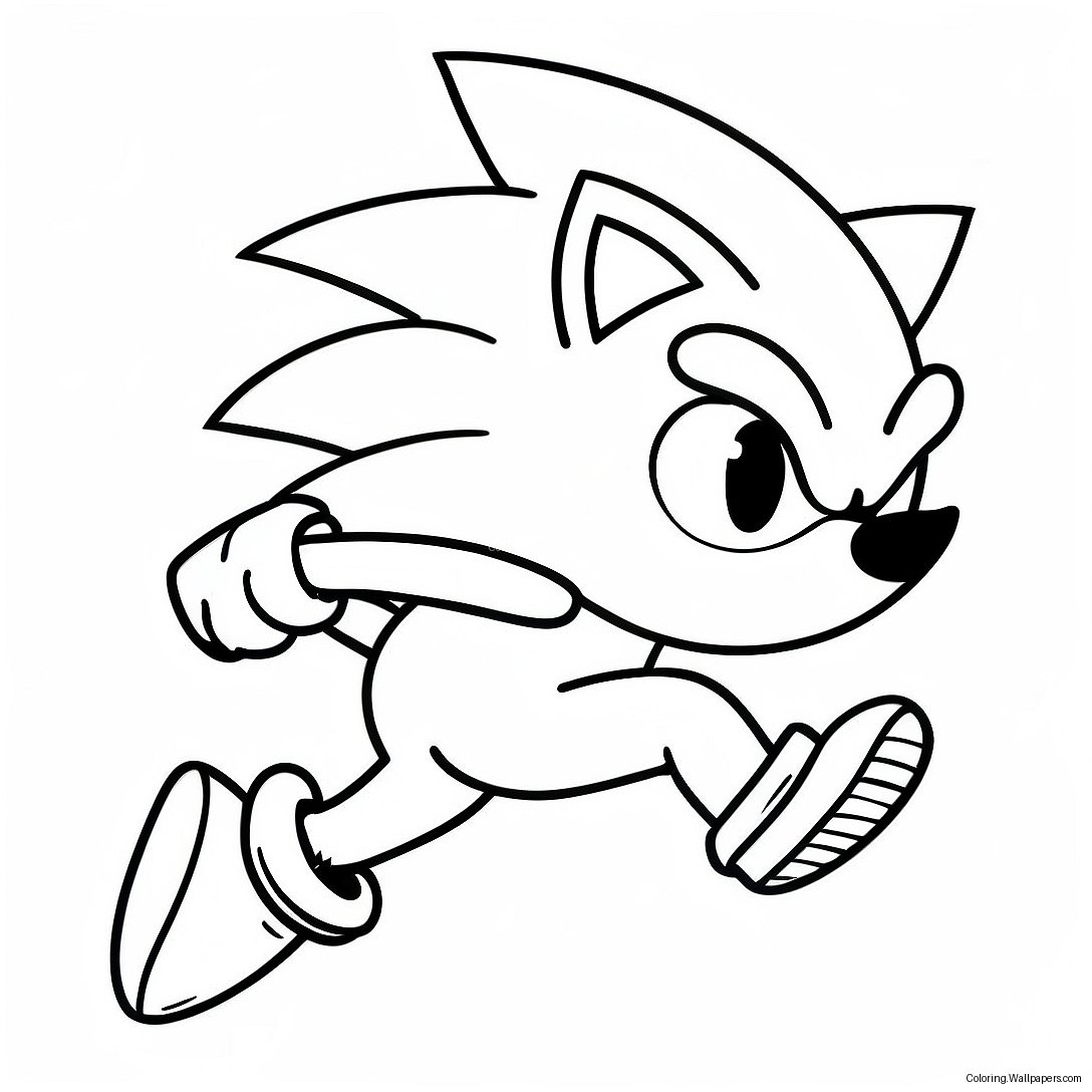 Sonic The Hedgehog Running Fast Coloring Page 56556