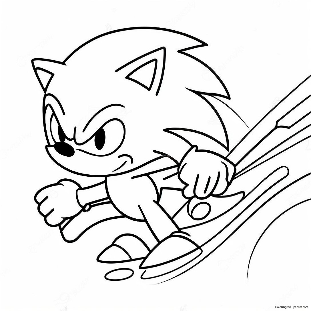 Sonic The Hedgehog Speeding Coloring Page 50992