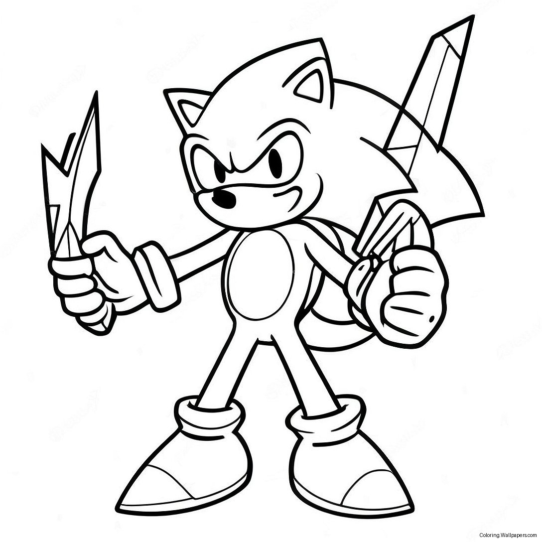 Página Para Colorear De Sonic El Erizo Con Excalibur 48477