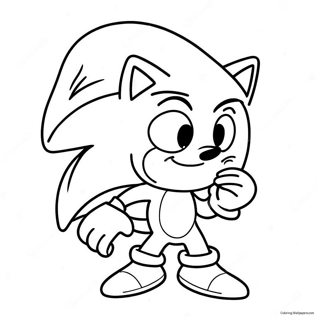 Santa Şapkası Ile Sonic The Hedgehog Boyama Sayfası 12378