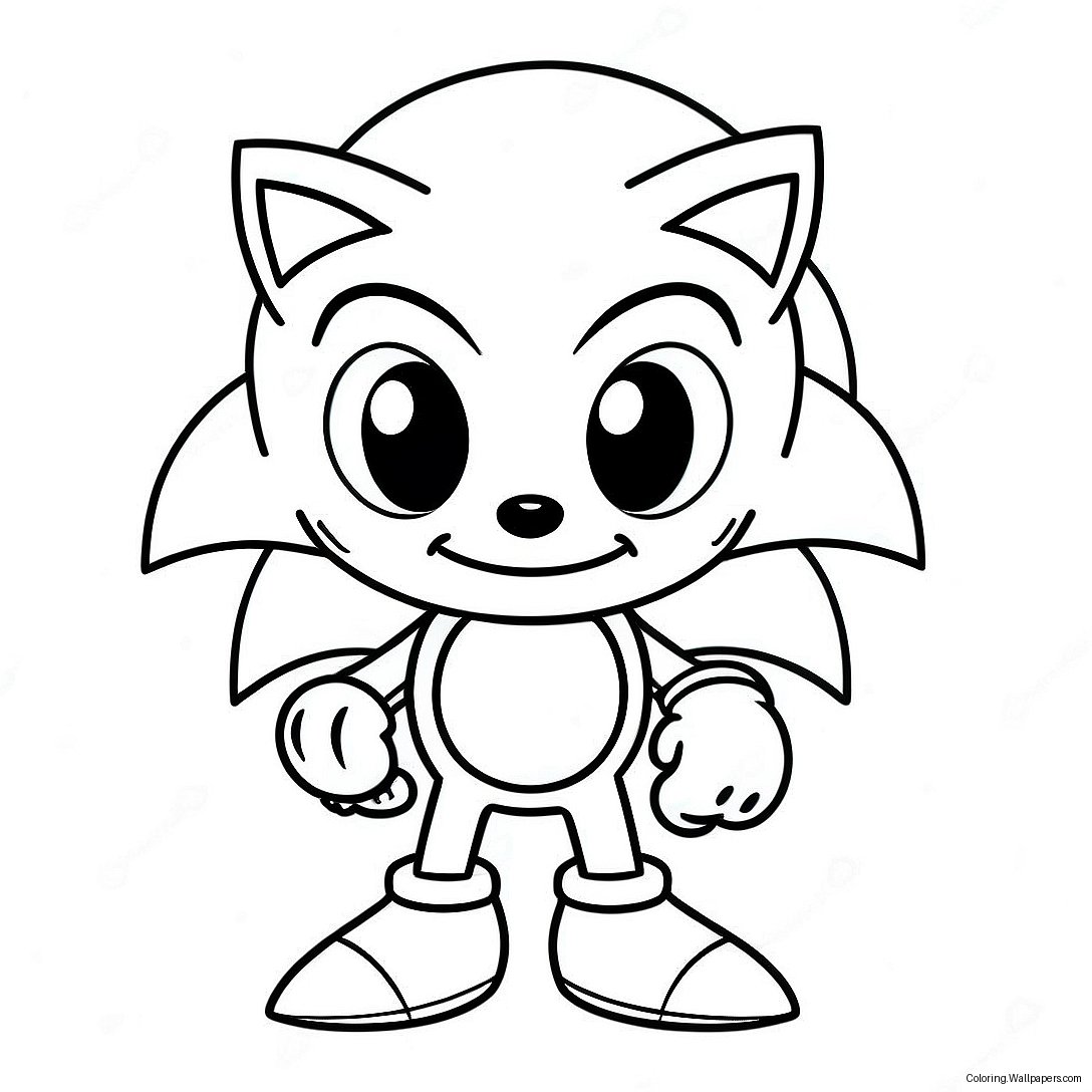 Página Para Colorir Do Sonic, O Ouriço Com Olhos Assustadores 40569