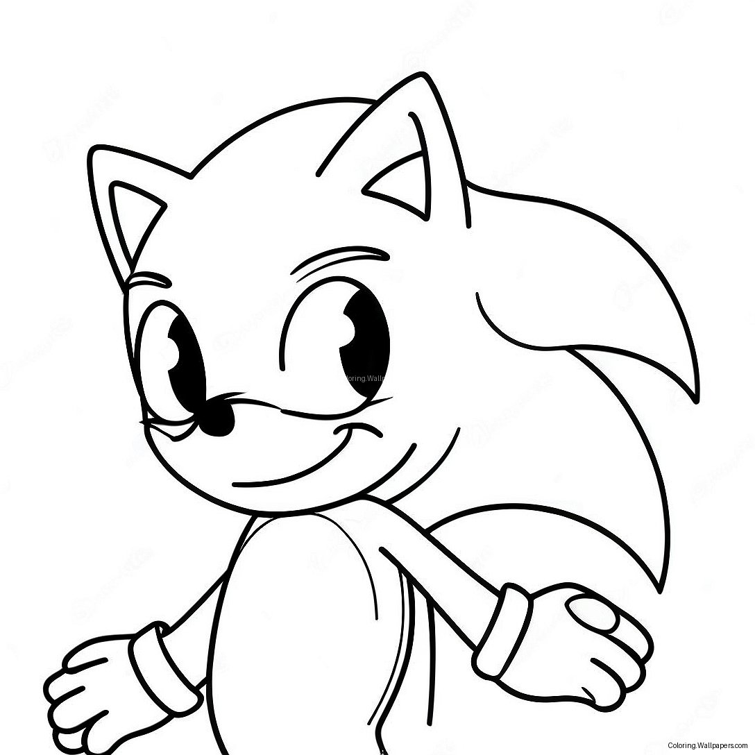 Página Para Colorir Do Sonic, O Ouriço Com Olhos Assustadores 40571