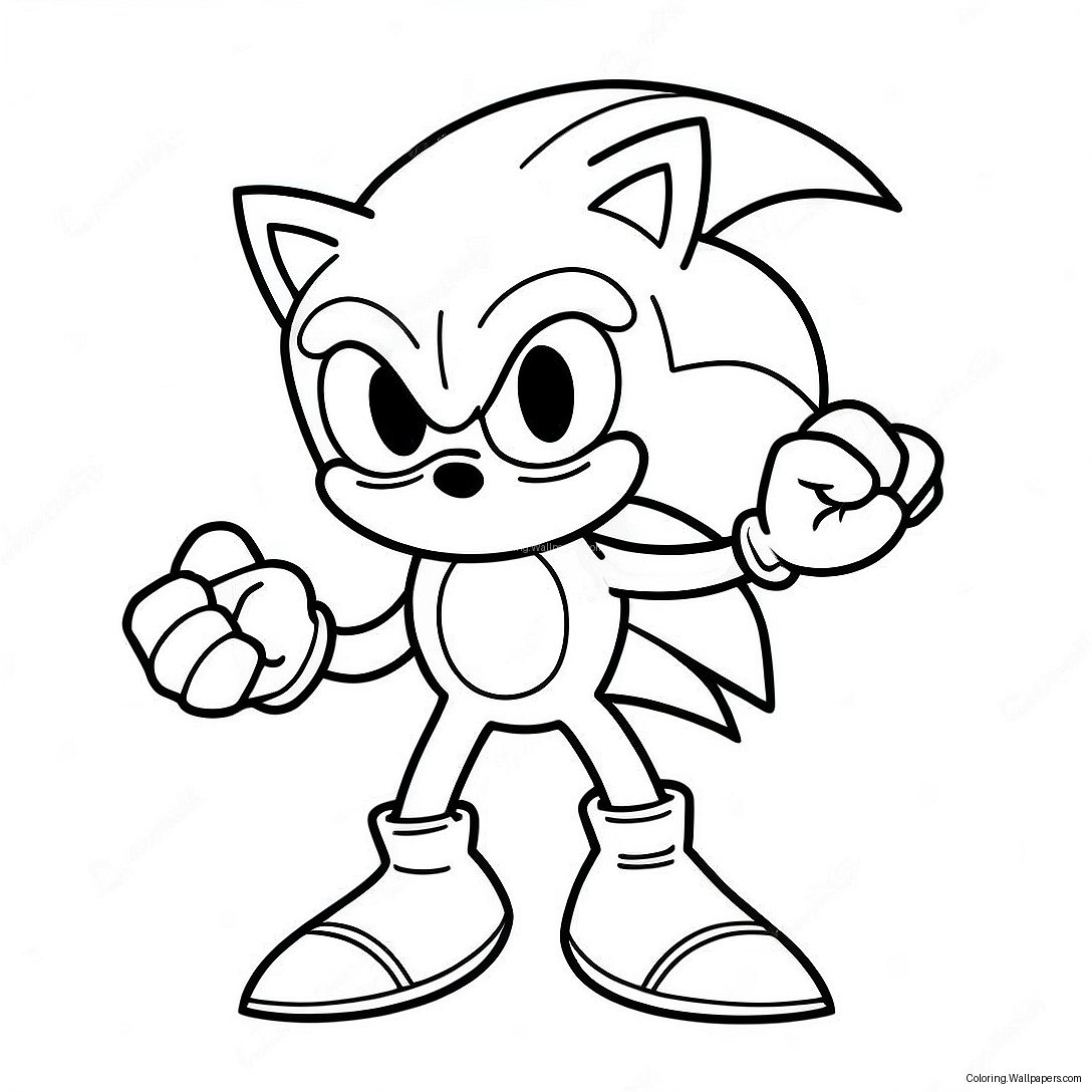 Sonic The Hedgehog Med Uhyggelige Øjne Farvelægningsside 40572