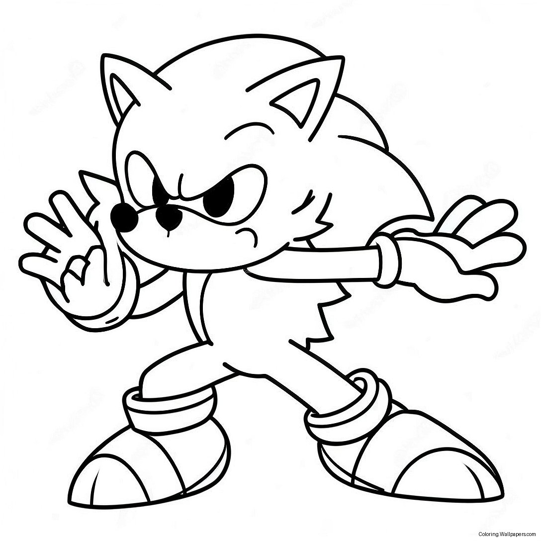 Sonic Werehog I Aksjon Fargeleggingsark 14026