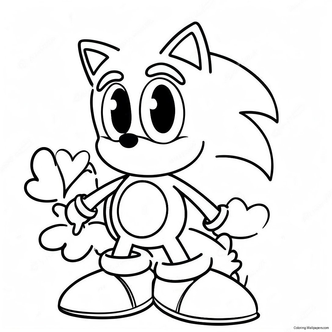 หน้าระบายสีวันวาเลนไทน์ Sonic 52461