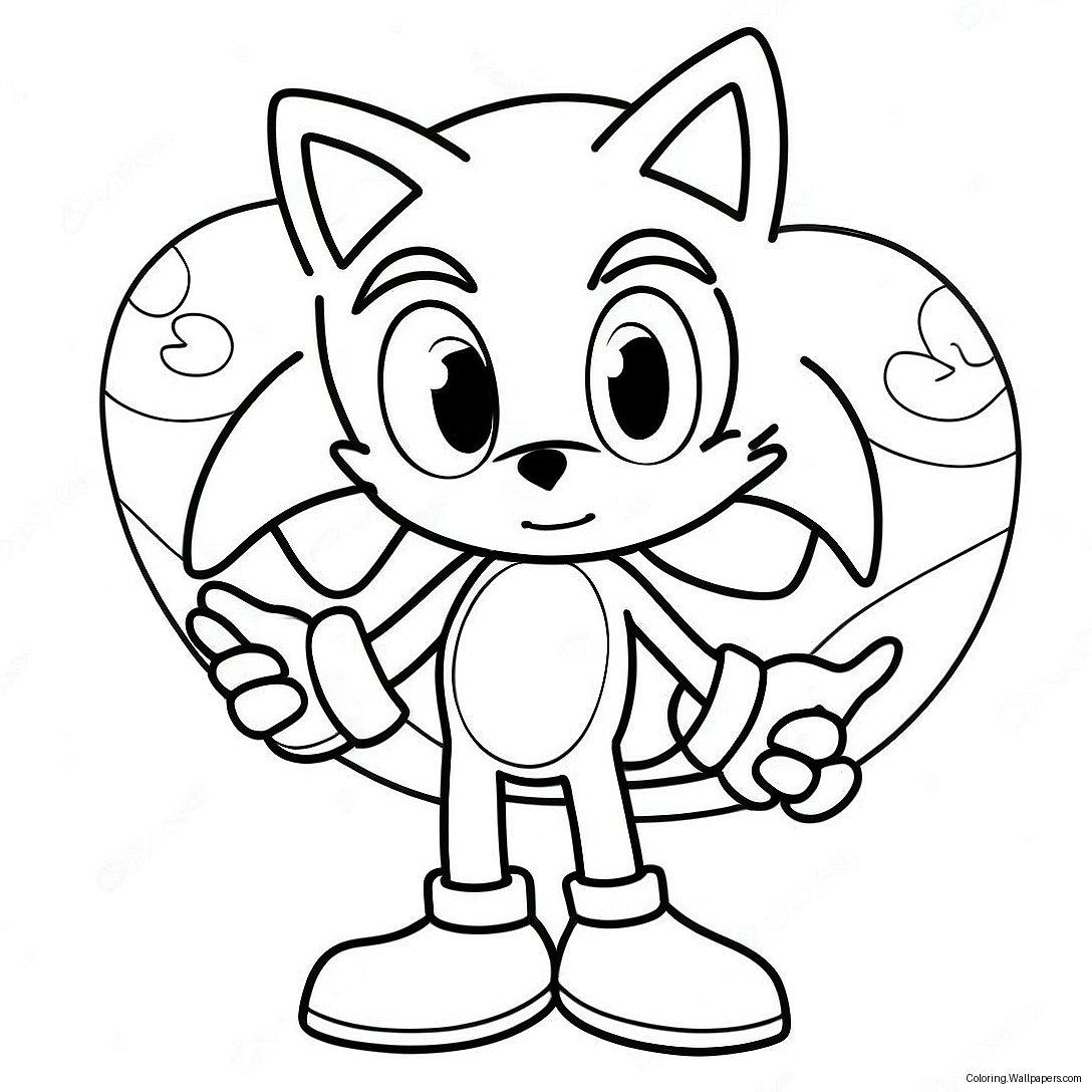 Página Para Colorear De San Valentín De Sonic 52462