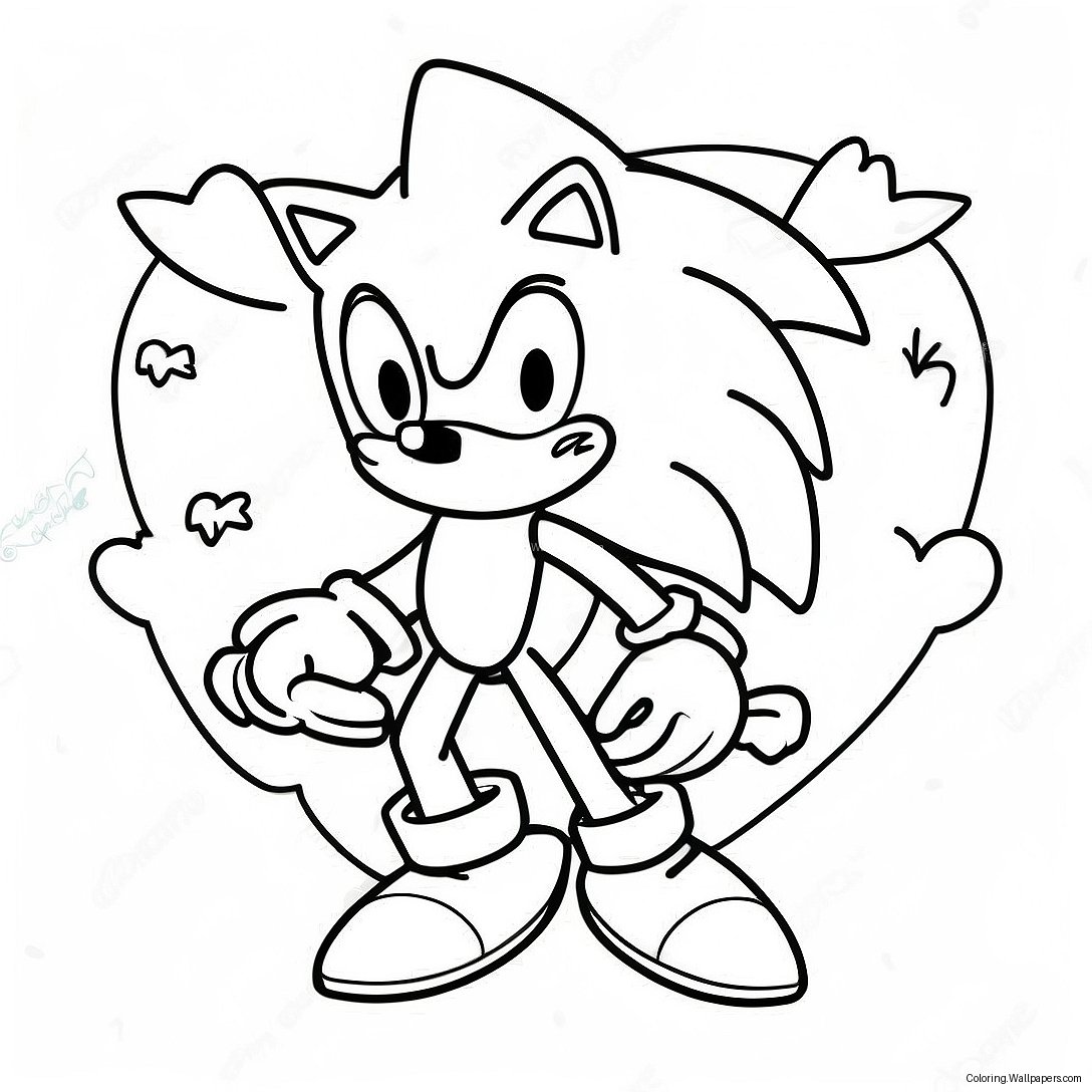 หน้าระบายสีวันวาเลนไทน์ Sonic 52463