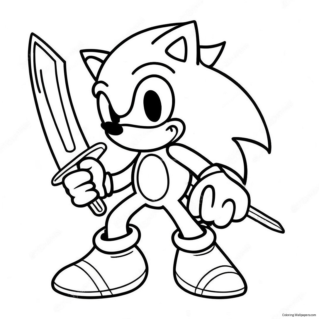 Sonic Met Een Zwaard Kleurplaat 39705