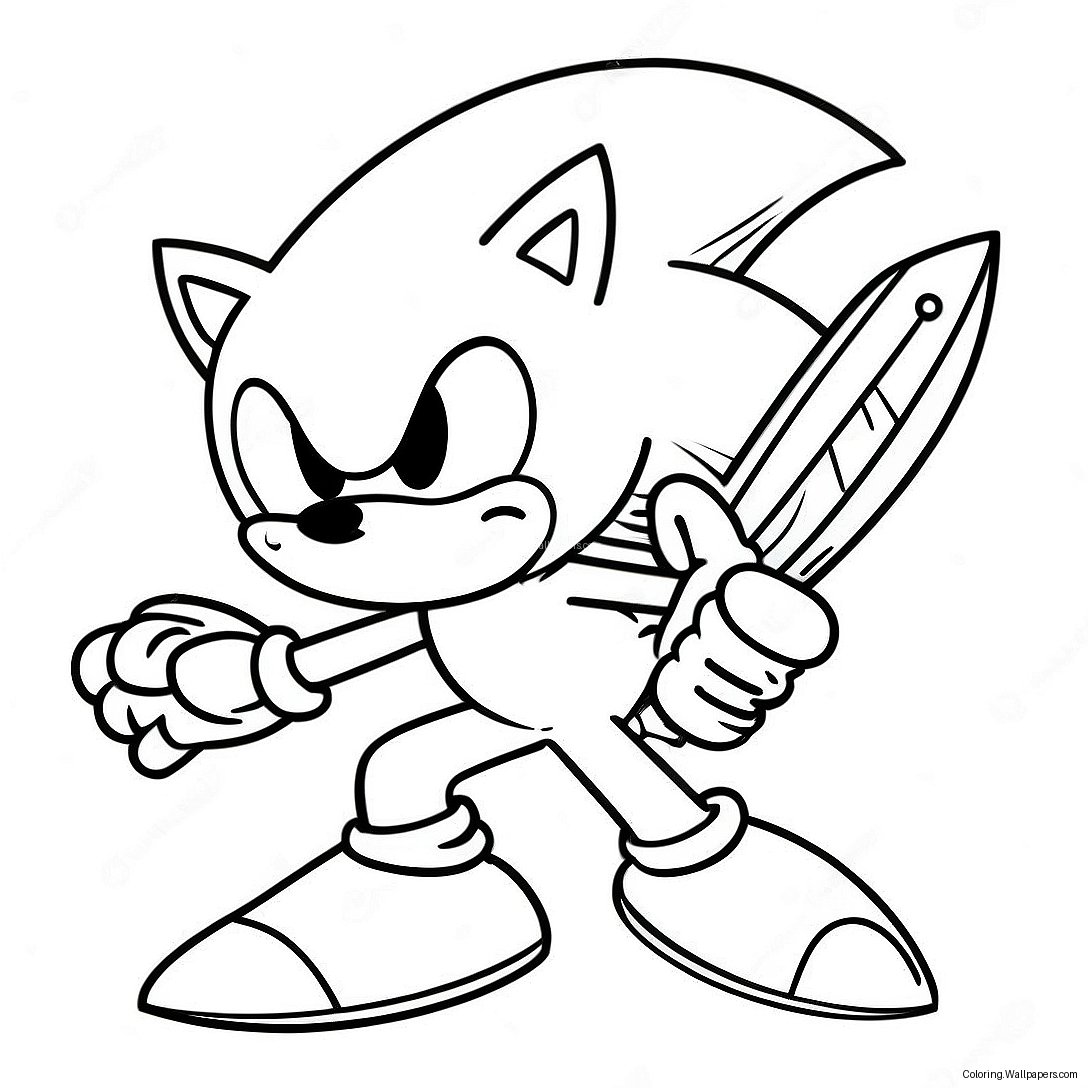 Página Para Colorir Sonic Com Uma Espada 39706