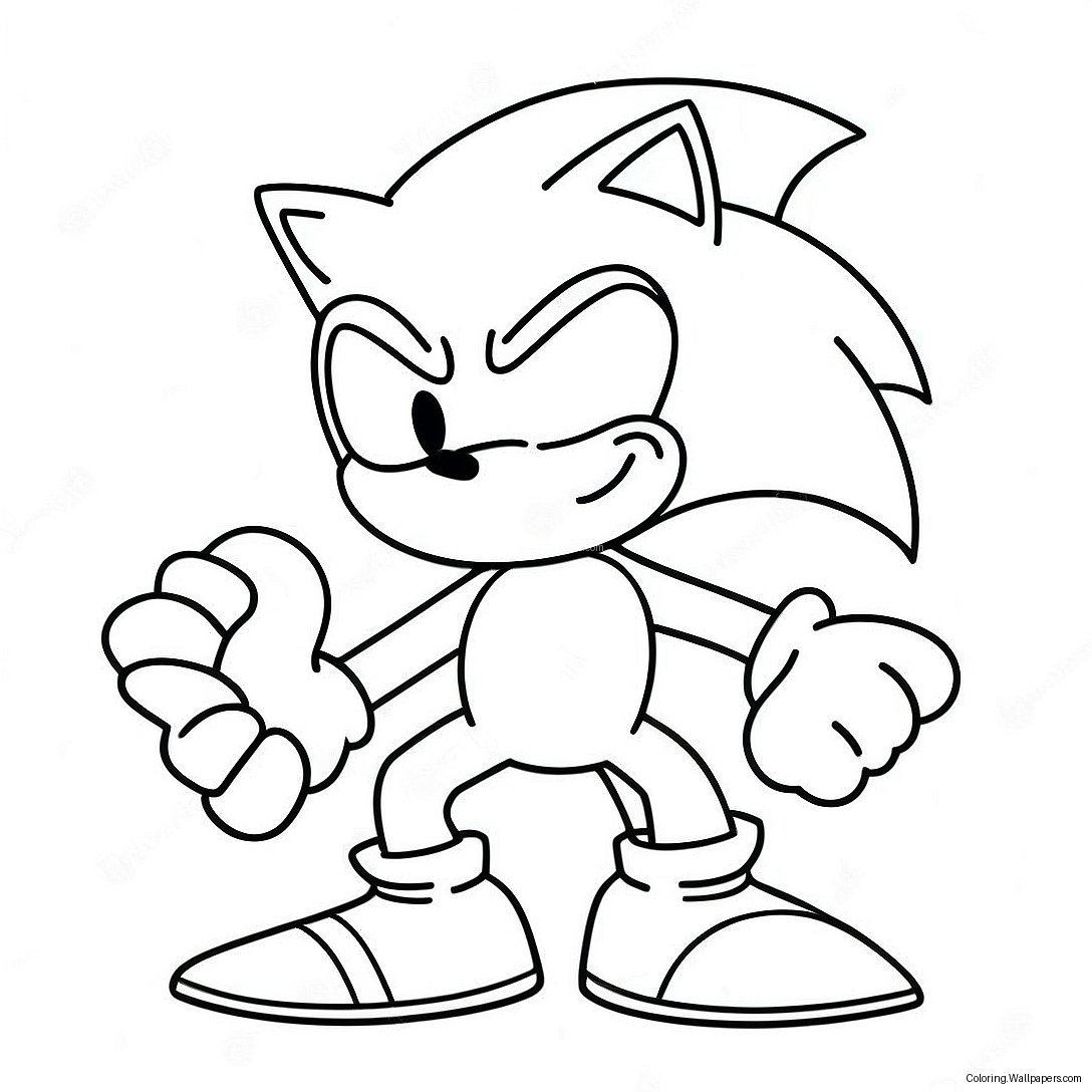 Sonic Com Chapéu De Papai Noel Página Para Colorir 5410