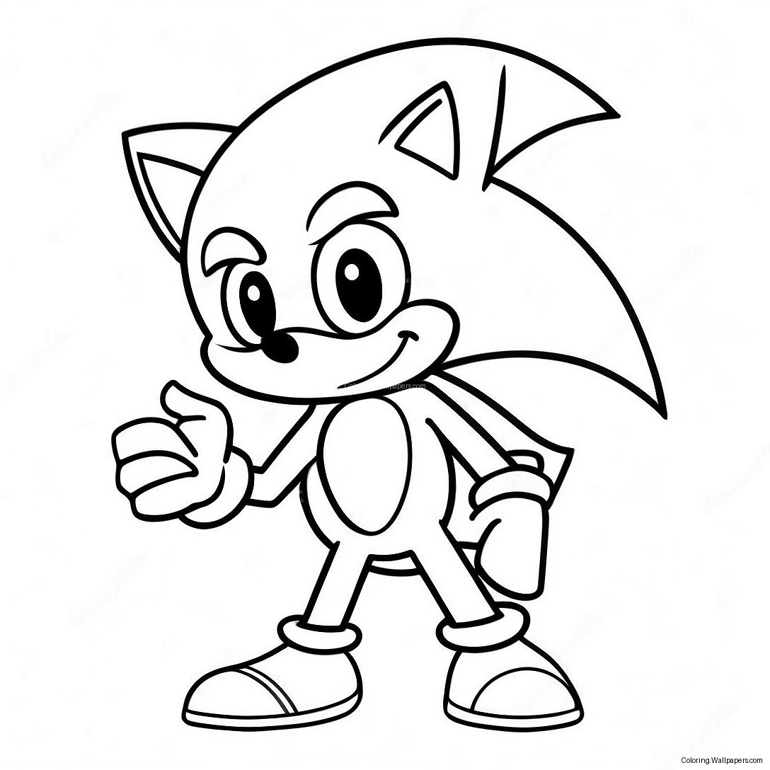 Sonic With Santa Hat Coloring Page 5412